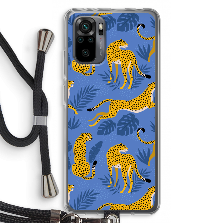 Luipaard: Xiaomi Redmi Note 10 Pro Transparant Hoesje met koord