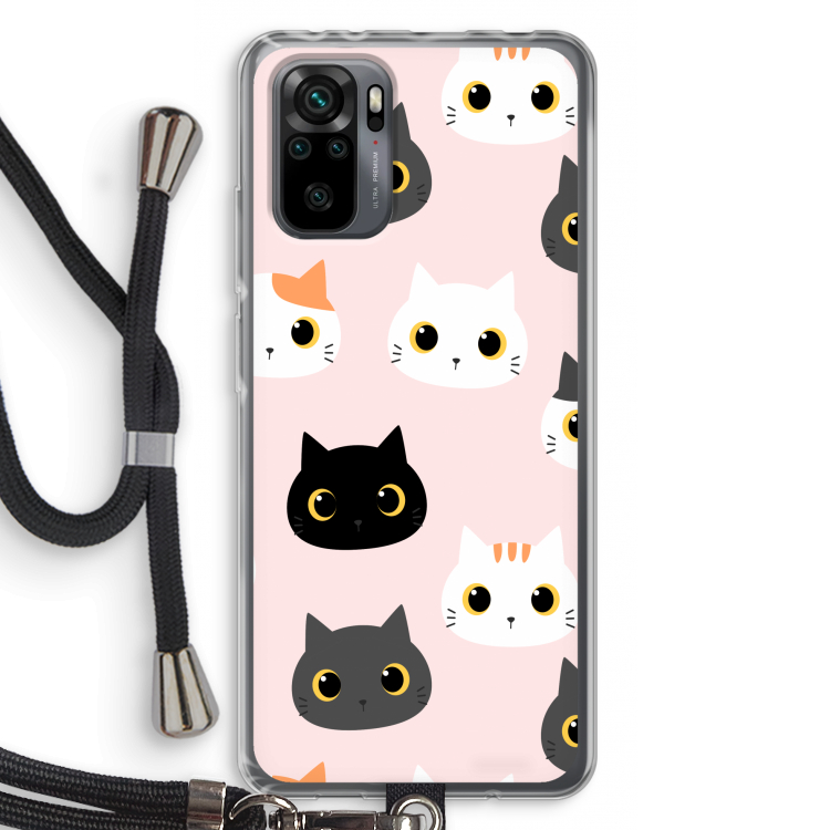 Katten: Xiaomi Redmi Note 10 Pro Transparant Hoesje met koord
