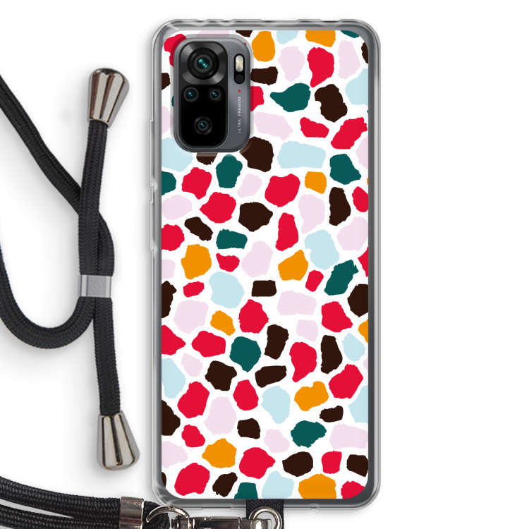 Colored Giraffe: Xiaomi Redmi Note 10 Pro Transparant Hoesje met koord
