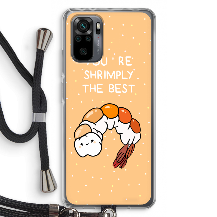 You're Shrimply The Best: Xiaomi Redmi Note 10 Pro Transparant Hoesje met koord