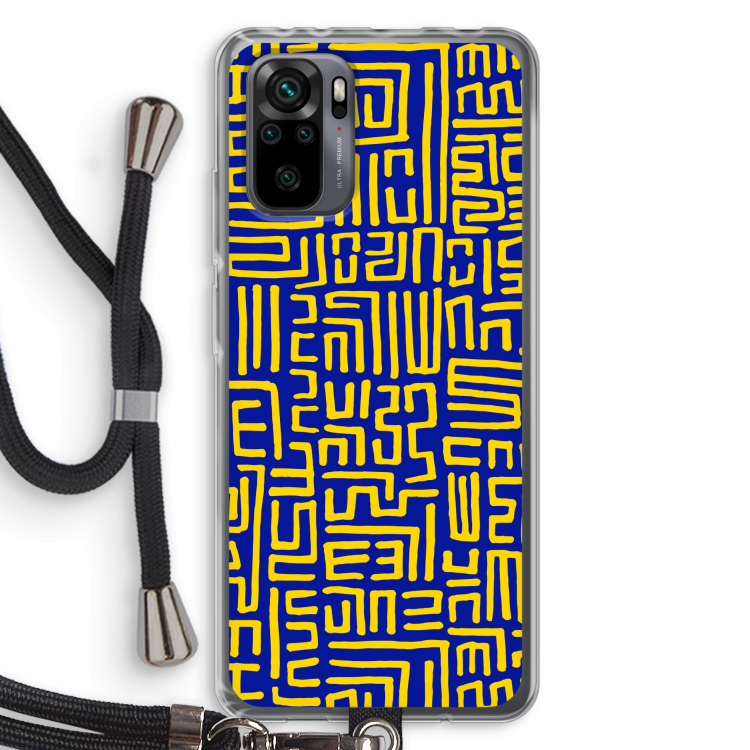 Majorelle Blue Print: Xiaomi Redmi Note 10 Pro Transparant Hoesje met koord