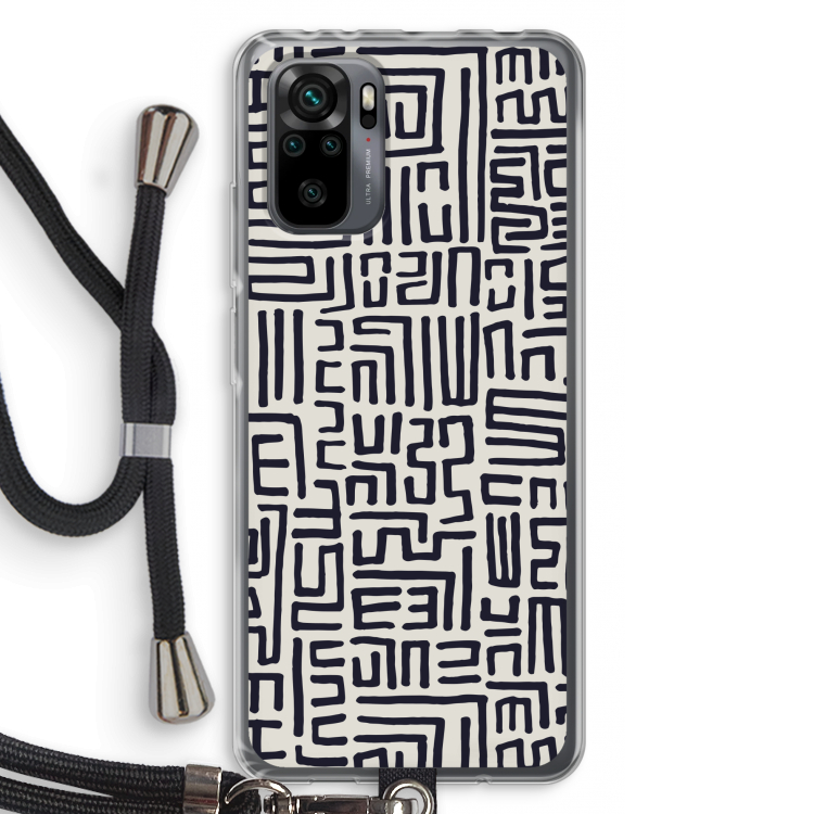 Moroccan Print: Xiaomi Redmi Note 10 Pro Transparant Hoesje met koord
