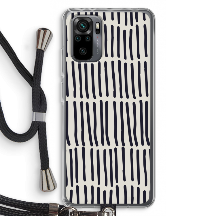 Moroccan stripes: Xiaomi Redmi Note 10 Pro Transparant Hoesje met koord