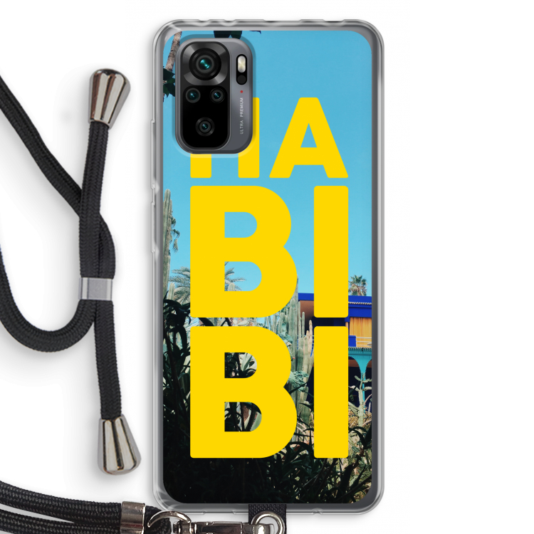 Habibi Majorelle : Xiaomi Redmi Note 10 Pro Transparant Hoesje met koord