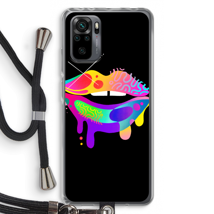 Lip Palette: Xiaomi Redmi Note 10 Pro Transparant Hoesje met koord