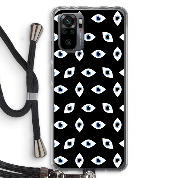 Eyes pattern: Xiaomi Redmi Note 10 Pro Transparant Hoesje met koord