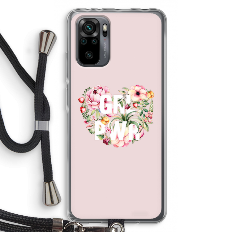 GRL PWR Flower: Xiaomi Redmi Note 10 Pro Transparant Hoesje met koord