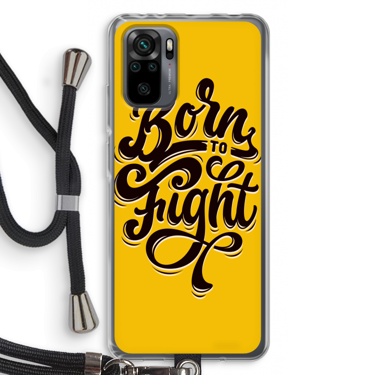 Born to Fight: Xiaomi Redmi Note 10 Pro Transparant Hoesje met koord