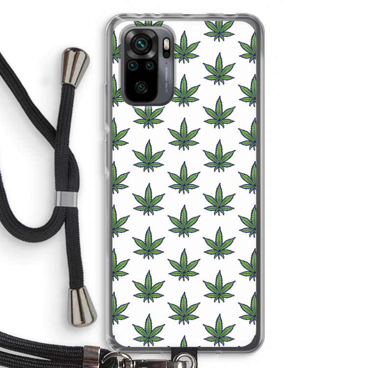 Weed: Xiaomi Redmi Note 10 Pro Transparant Hoesje met koord