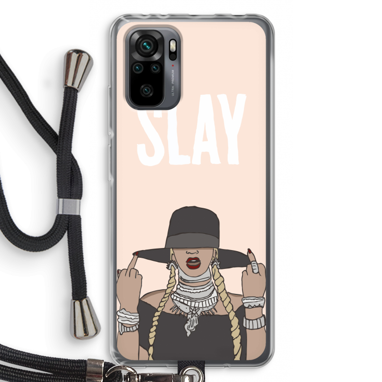 Slay All Day: Xiaomi Redmi Note 10 Pro Transparant Hoesje met koord