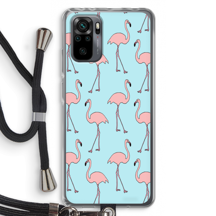 Anything Flamingoes: Xiaomi Redmi Note 10 Pro Transparant Hoesje met koord