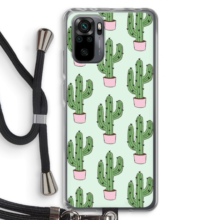 Cactus Lover: Xiaomi Redmi Note 10 Pro Transparant Hoesje met koord