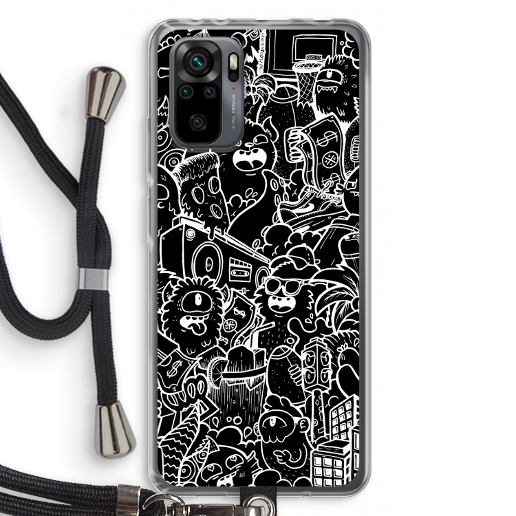 Vexx Black City : Xiaomi Redmi Note 10 Pro Transparant Hoesje met koord
