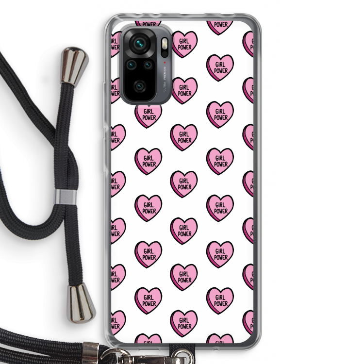 GIRL POWER: Xiaomi Redmi Note 10 Pro Transparant Hoesje met koord