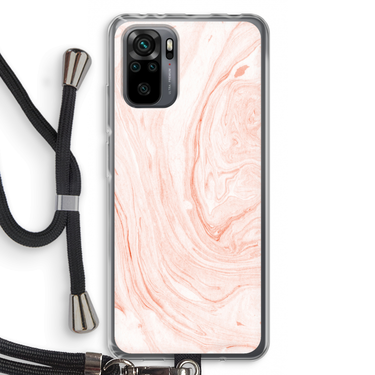 Peach bath: Xiaomi Redmi Note 10 Pro Transparant Hoesje met koord