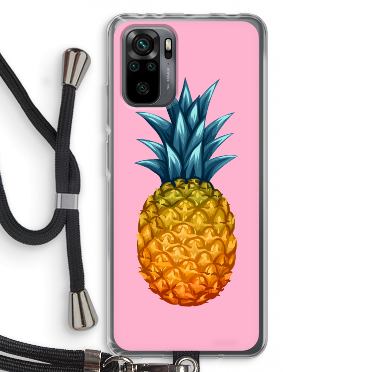 Grote ananas: Xiaomi Redmi Note 10 Pro Transparant Hoesje met koord