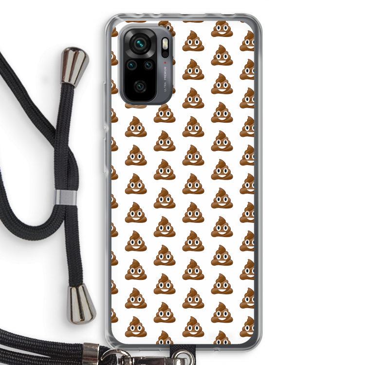 Poop emoji: Xiaomi Redmi Note 10 Pro Transparant Hoesje met koord