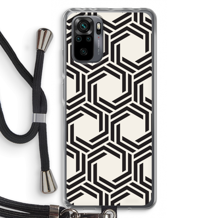 Geometrisch patroon: Xiaomi Redmi Note 10 Pro Transparant Hoesje met koord