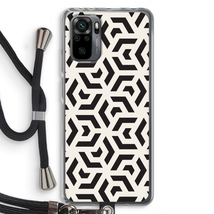 Crazy pattern: Xiaomi Redmi Note 10 Pro Transparant Hoesje met koord