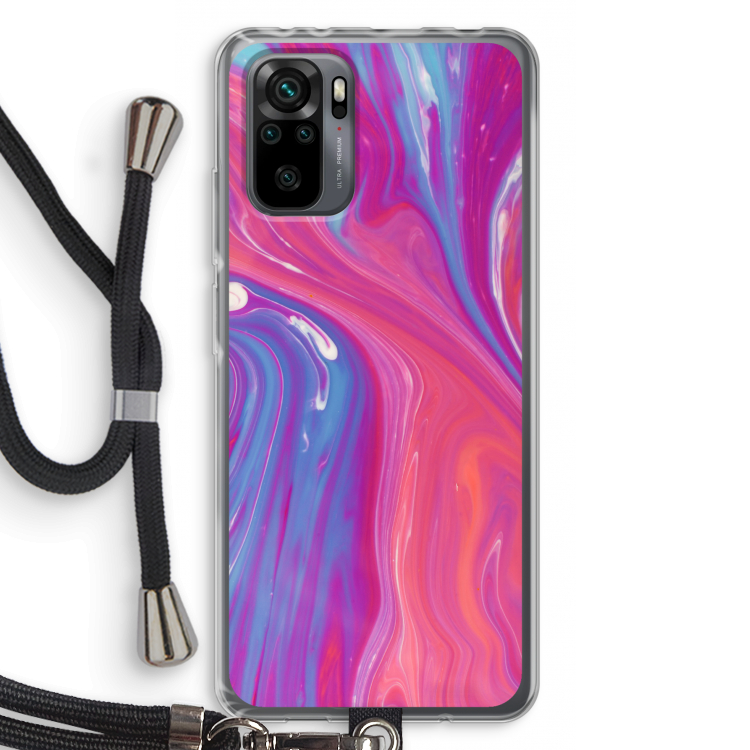 Paarse stroom: Xiaomi Redmi Note 10 Pro Transparant Hoesje met koord