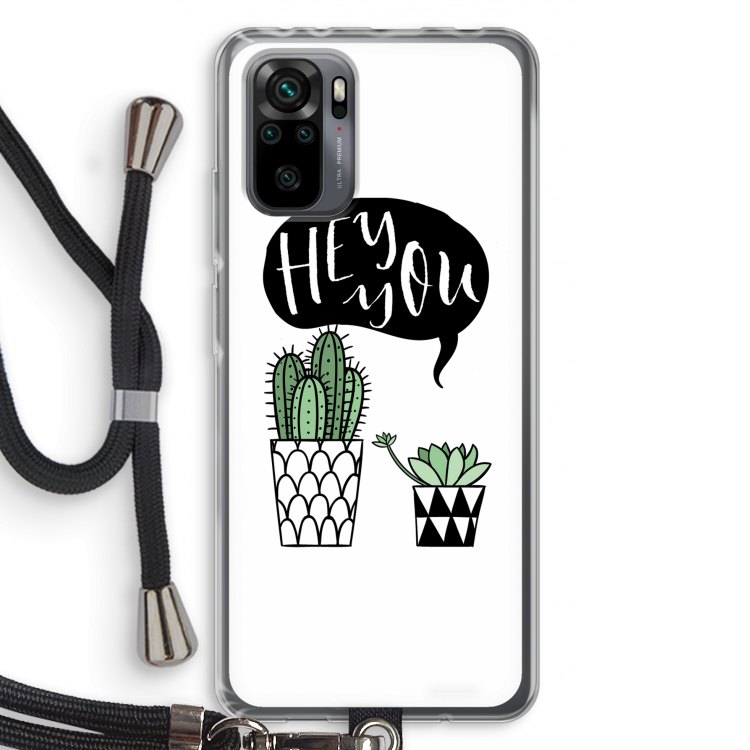 Hey you cactus: Xiaomi Redmi Note 10 Pro Transparant Hoesje met koord