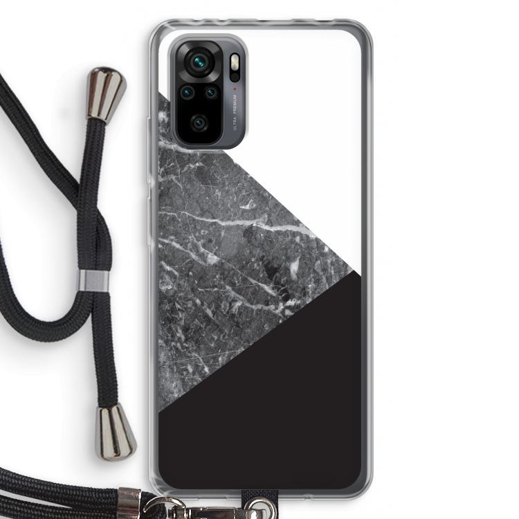 Combinatie marmer: Xiaomi Redmi Note 10 Pro Transparant Hoesje met koord