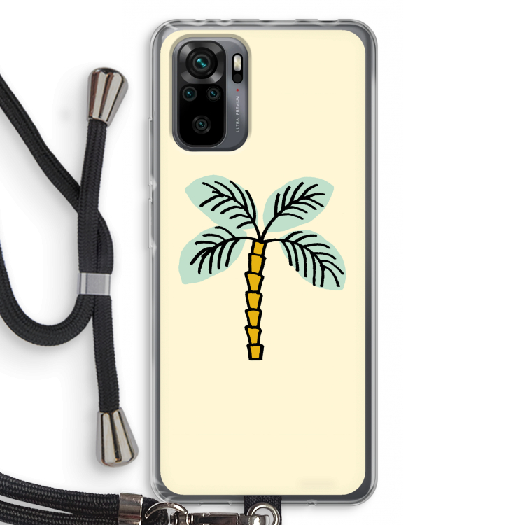 Palmboom: Xiaomi Redmi Note 10 Pro Transparant Hoesje met koord