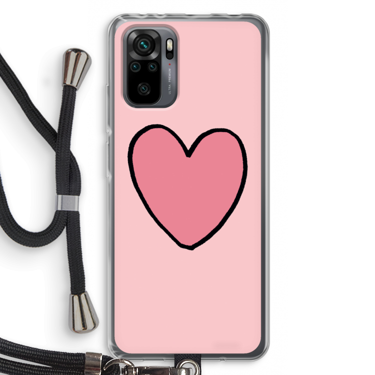 Hartje: Xiaomi Redmi Note 10 Pro Transparant Hoesje met koord