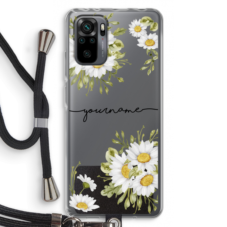 Daisies: Xiaomi Redmi Note 10 Pro Transparant Hoesje met koord
