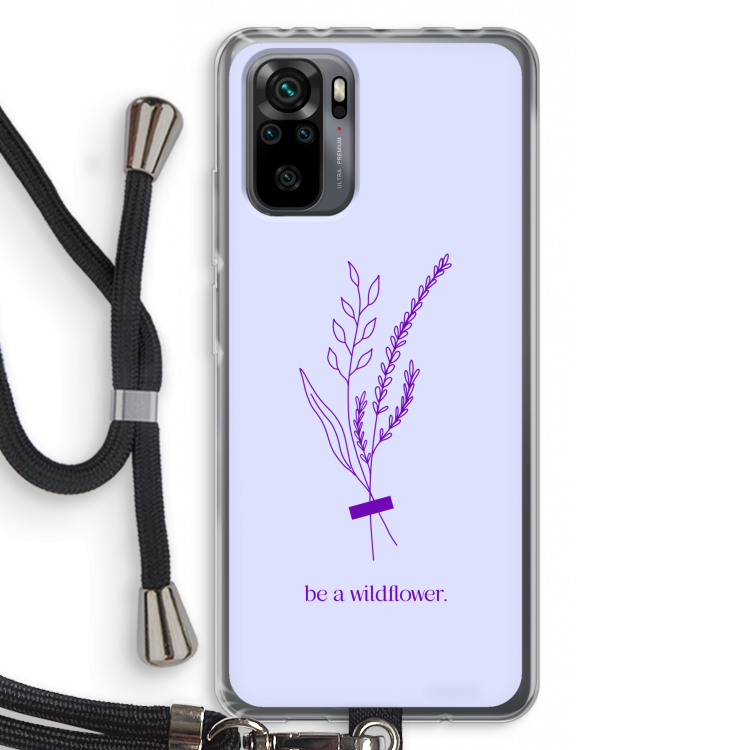 Be a wildflower: Xiaomi Redmi Note 10 Pro Transparant Hoesje met koord