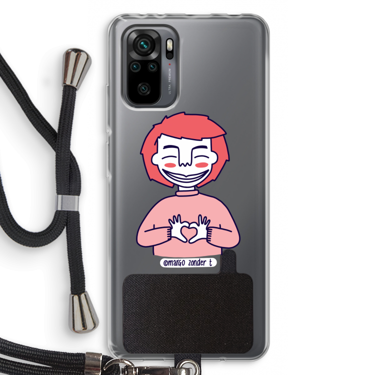 Hartje: Xiaomi Redmi Note 10 Pro Transparant Hoesje met koord