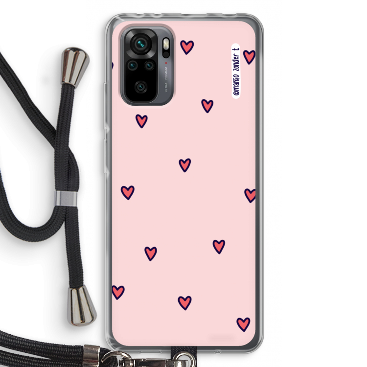 Hartjes: Xiaomi Redmi Note 10 Pro Transparant Hoesje met koord