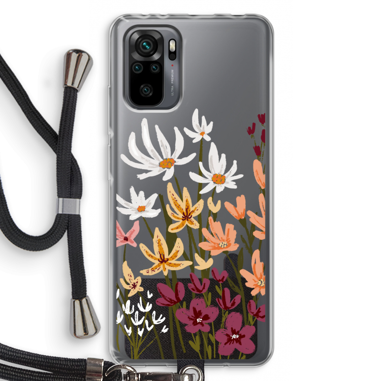 Painted wildflowers: Xiaomi Redmi Note 10 Pro Transparant Hoesje met koord