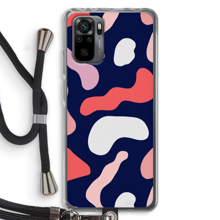 Memphis Shapes Pink: Xiaomi Redmi Note 10 Pro Transparant Hoesje met koord