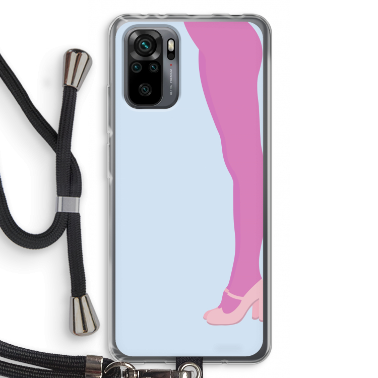 Pink panty: Xiaomi Redmi Note 10 Pro Transparant Hoesje met koord