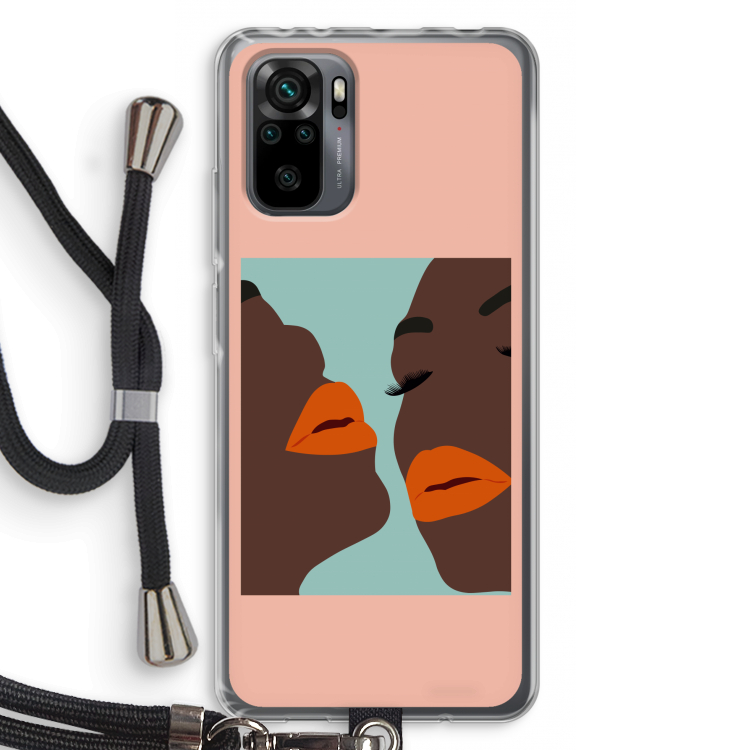 Orange lips: Xiaomi Redmi Note 10 Pro Transparant Hoesje met koord