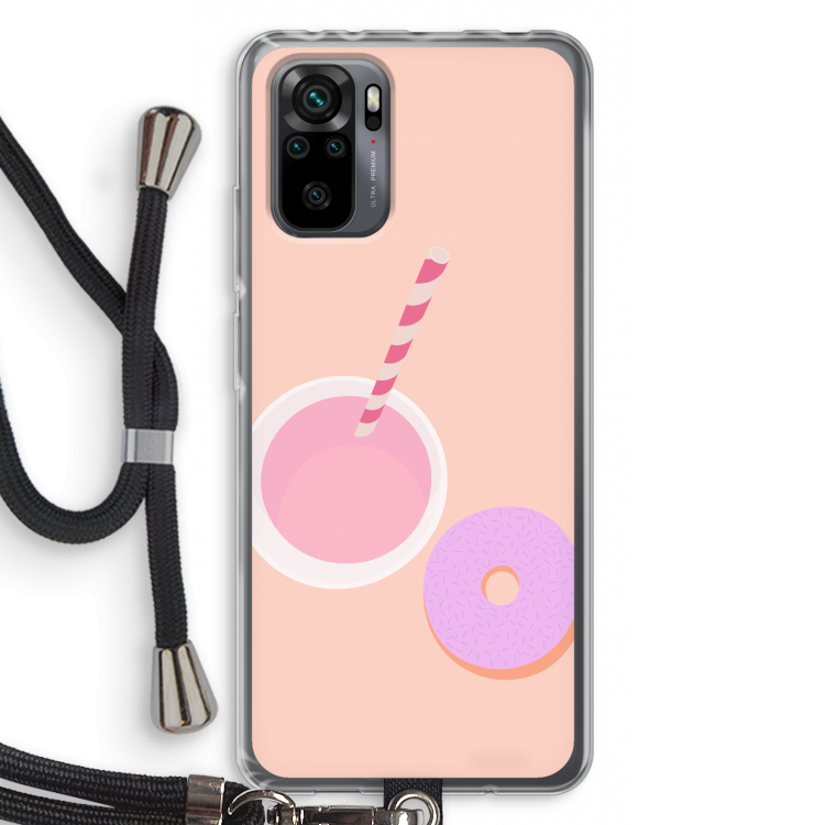 Donut: Xiaomi Redmi Note 10 Pro Transparant Hoesje met koord