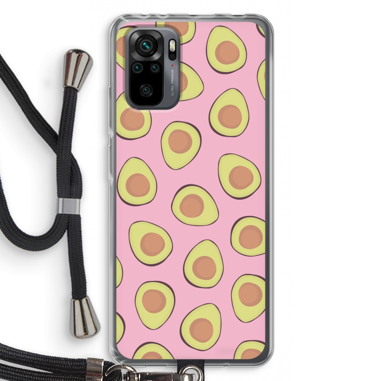 Dancing avocados: Xiaomi Redmi Note 10 Pro Transparant Hoesje met koord