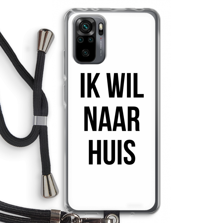 Ik wil naar huis: Xiaomi Redmi Note 10 Pro Transparant Hoesje met koord
