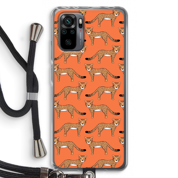Cheetah: Xiaomi Redmi Note 10 Pro Transparant Hoesje met koord