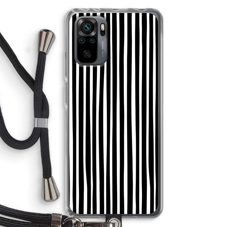 Stripes: Xiaomi Redmi Note 10 Pro Transparant Hoesje met koord