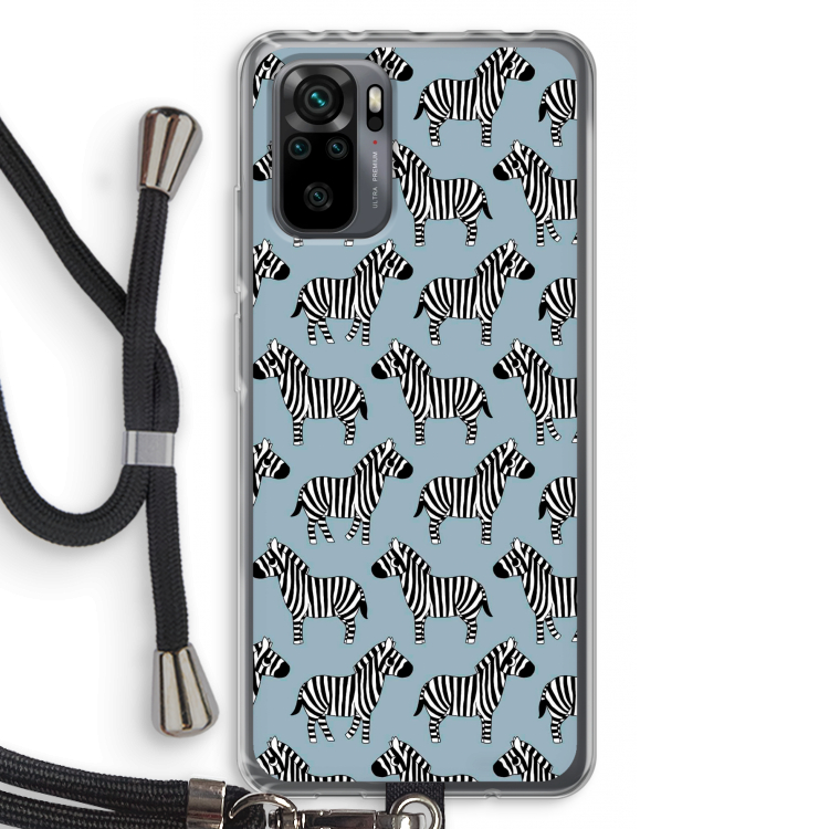 Zebra: Xiaomi Redmi Note 10 Pro Transparant Hoesje met koord