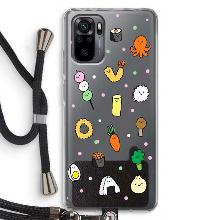 Happy bento friends: Xiaomi Redmi Note 10 Pro Transparant Hoesje met koord