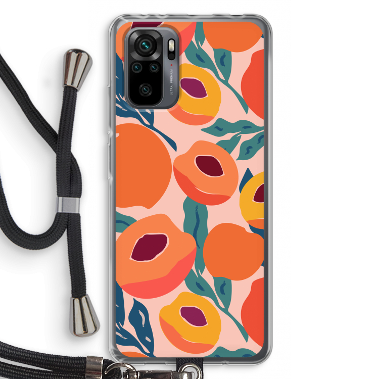 Perzik: Xiaomi Redmi Note 10 Pro Transparant Hoesje met koord