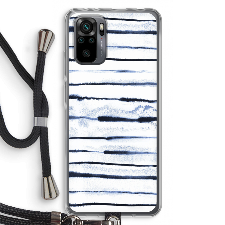 Ink Stripes: Xiaomi Redmi Note 10 Pro Transparant Hoesje met koord
