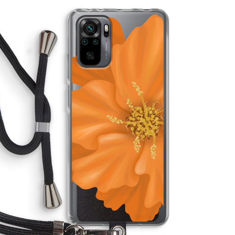 Orange Ellila flower: Xiaomi Redmi Note 10 Pro Transparant Hoesje met koord