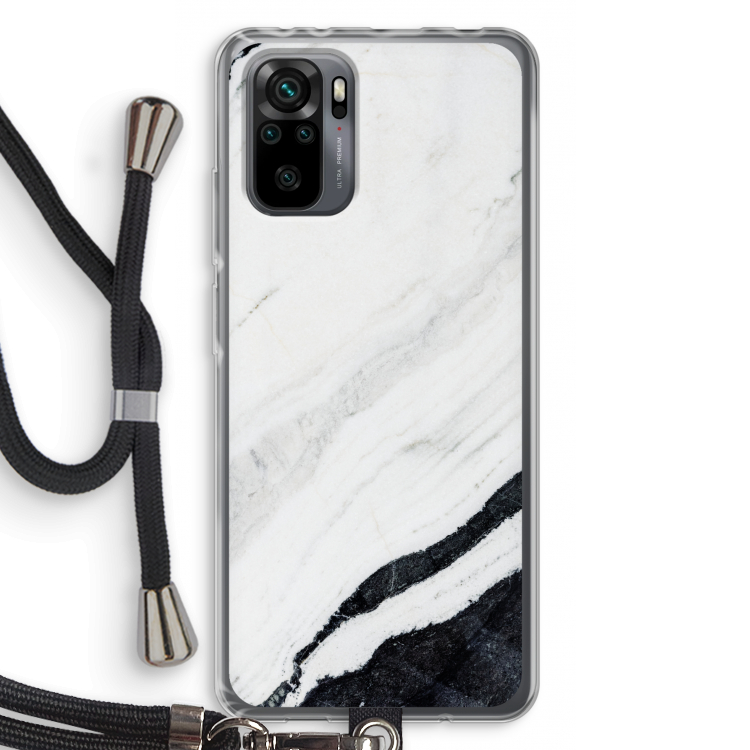 Elegante marmer: Xiaomi Redmi Note 10 Pro Transparant Hoesje met koord