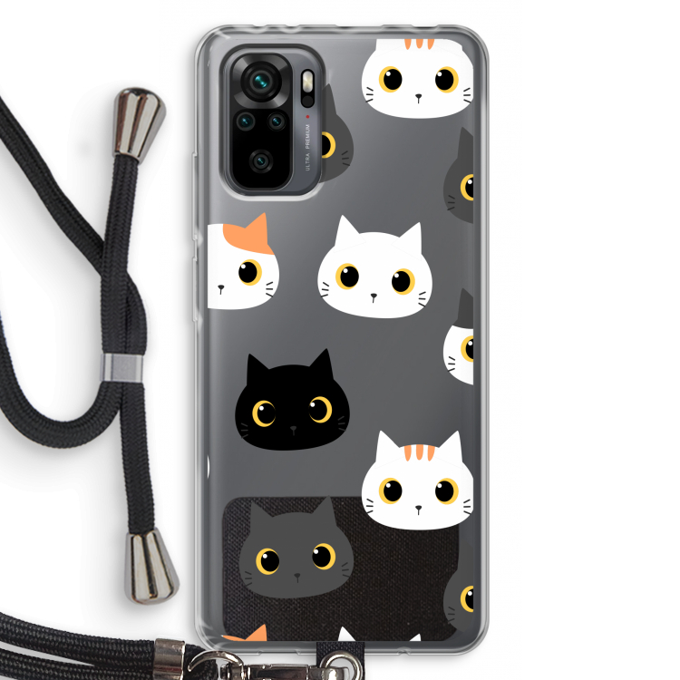 Katten: Xiaomi Redmi Note 10 Pro Transparant Hoesje met koord