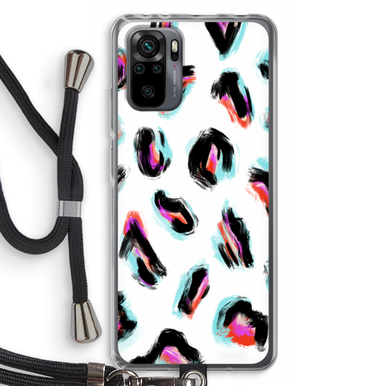 Cheetah color: Xiaomi Redmi Note 10 Pro Transparant Hoesje met koord