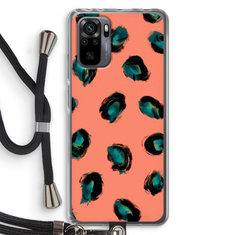 Pink Cheetah: Xiaomi Redmi Note 10 Pro Transparant Hoesje met koord